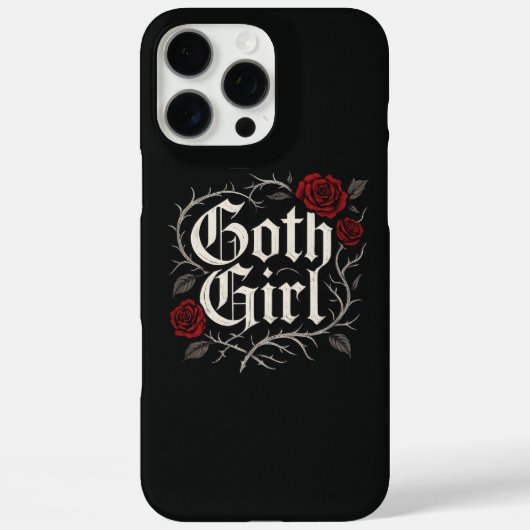 Gothic Meisje Rode Roos Bloemrijke Wijnstok Zwart Case-Mate iPhone Case (Achterkant)
