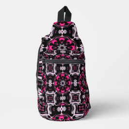 Gothic Meisje Roze Planeet Print Cut Naaizak Sling Bag