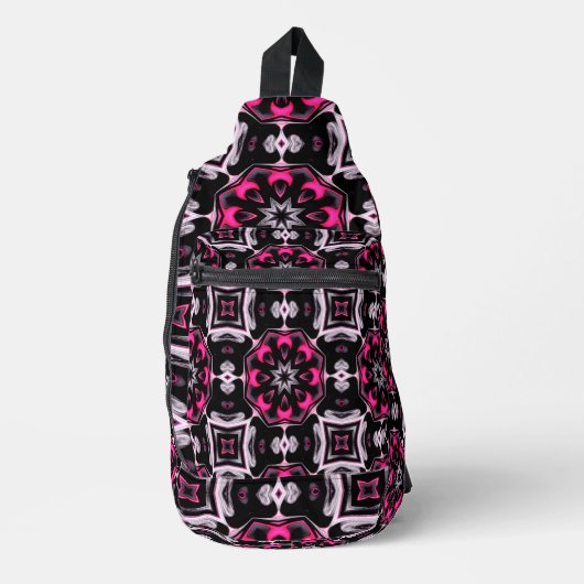 Gothic Meisje Roze Planeet Print Cut Naaizak Sling Bag (Voorkant)