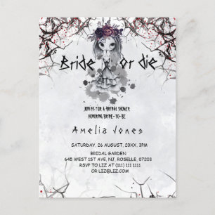 Gothic Meisje Schattige Vrijgezellenfeest Briefkaart