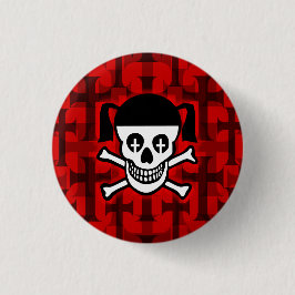 Gothic Meisje Schedel & Kruisen Ronde Button 3,2 Cm