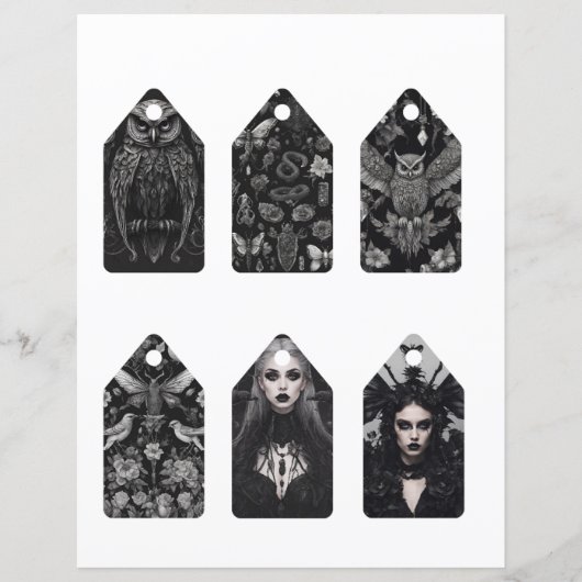 Gothic Meisje Scrapbook Ephemera labels (Voorkant)