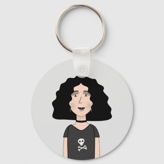 Gothic meisje sleutelhanger (Voorkant)