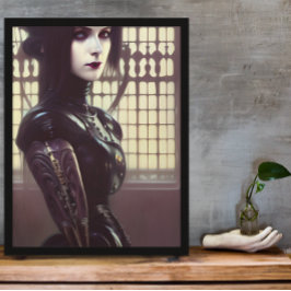 Gothic Meisje Steampunk Verschillende Gekleurde Og Poster