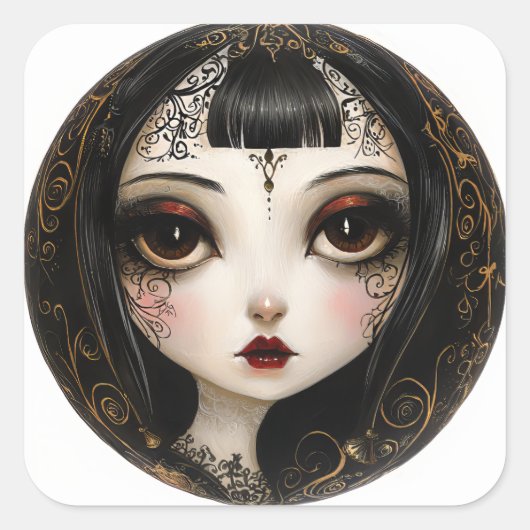 Gothic Meisje Stickers (Voorkant)