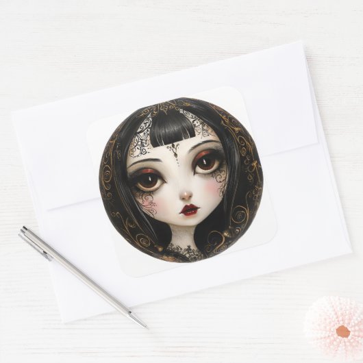 Gothic Meisje Stickers (Envelop)
