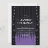 Gothic meisje vlecht Paarse tiener verjaardagsfees Kaart (Voorkant)