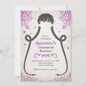 Gothic Meisje Vlechten Verjaardag Uitnodiging (Voorkant)