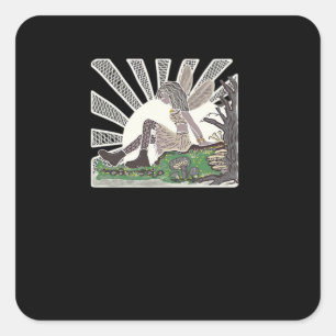 Gothic Meisje Whimsigoth Fairy Oversized Vierkante Sticker
