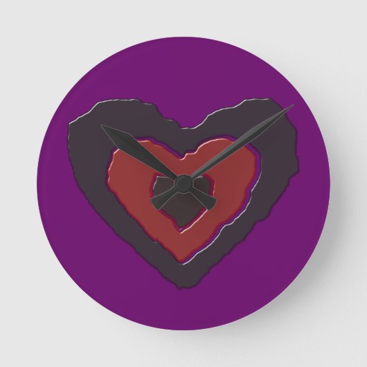 Gothic Melding Love Heart Wall Clock Ronde Klok (Voorkant)