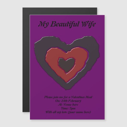 Gothic Melting Love Heart Aangepast uitnodigen Magnetische Uitnodiging (Voorkant / Achterkant)