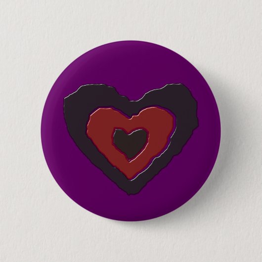 Gothic Melting Love Heart Button (Voorkant)