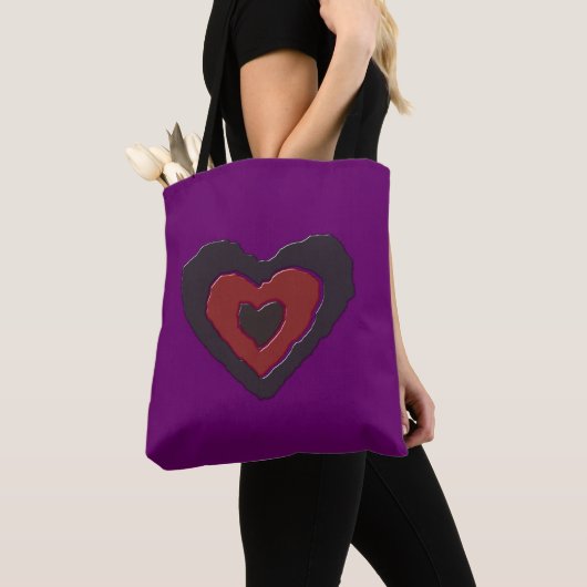 Gothic Melting Love Heart Canvas tas (Dichtbij)