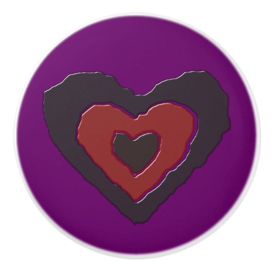 Gothic Melting Love Heart Ceramic Knob Keramische Knop (Voorkant)
