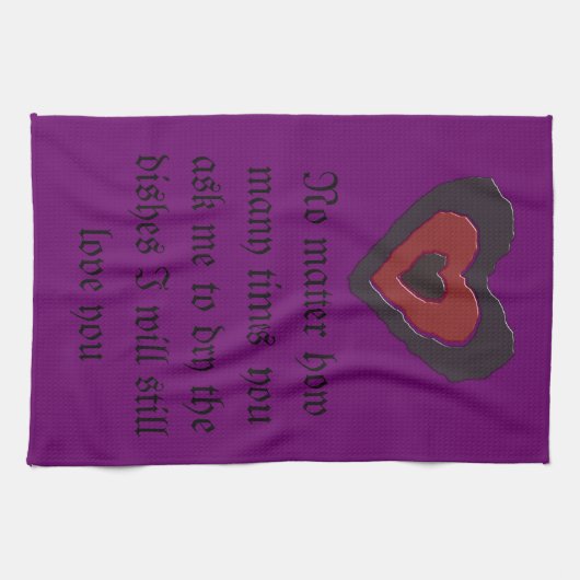 Gothic Melting Love Heart Custom Kitchen Towel Theedoek (Horizontaal)