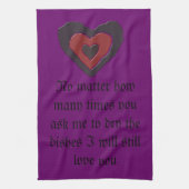 Gothic Melting Love Heart Custom Kitchen Towel Theedoek (Verticaal)