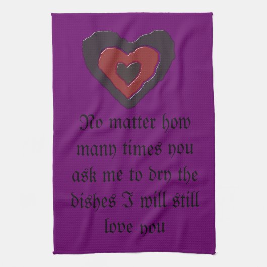 Gothic Melting Love Heart Custom Kitchen Towel Theedoek (Verticaal)