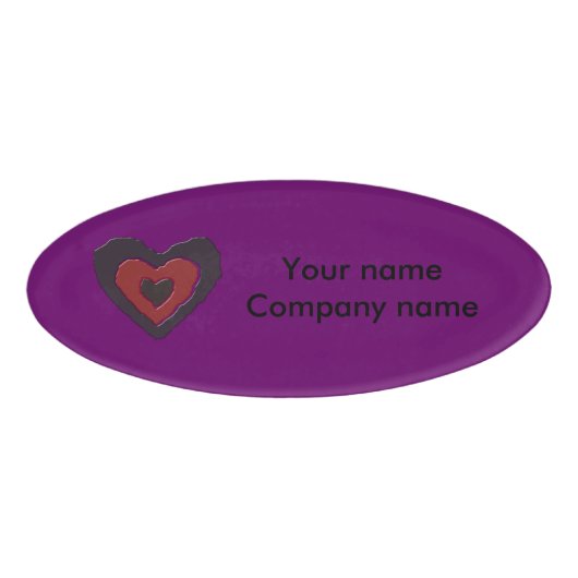 Gothic Melting Love Heart Custom Name Label Naambadge (Voorkant)