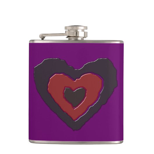 Gothic Melting Love Heart Flask Heupfles (Voorkant)