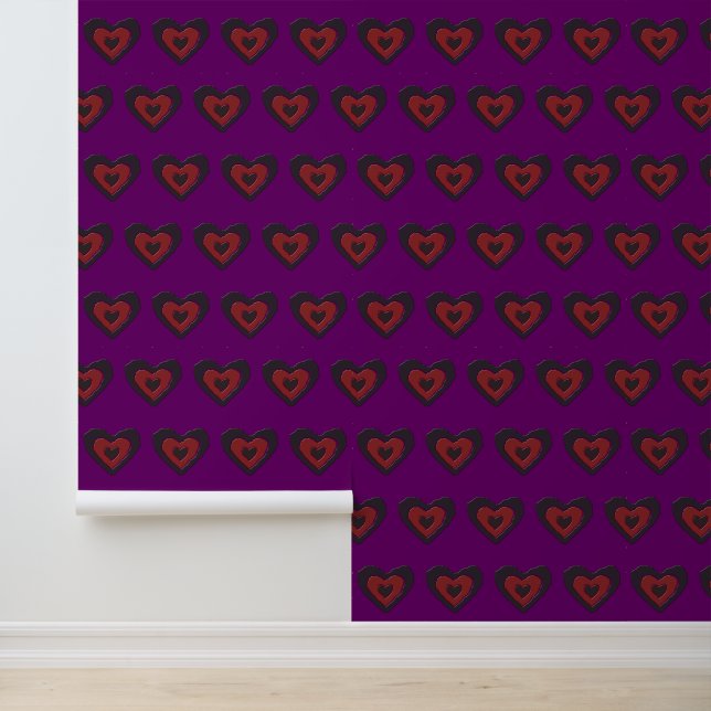 Gothic Melting Love Heart Patterned Behang (Applicatie)