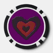 Gothic Melting Love Heart Poker Chips (Achterkant)