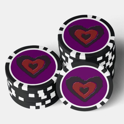 Gothic Melting Love Heart Poker Chips (Opstapeling)