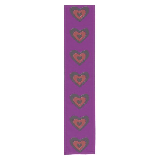 Gothic Melting Love Heart Table Runner Korte Tafelloper (Voorkant)