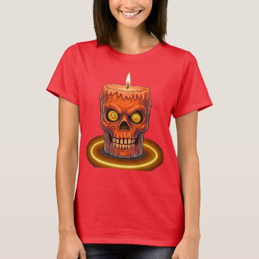 Gothic Melting Skull Kaars Dames T-Shirt - Spoo (Voorkant)