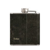 Gothic menselijke schedel Beige zwarte textuur Gru Heupfles (Achterkant)