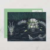 Gothic Mermaid and Dragon Swamp Briefkaart (Voorkant / Achterkant)