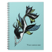 Gothic Mermaid Beauful Blue Green Ink Tekening Notitieboek (Voorkant)