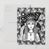 GOTHIC MERMAID, BLACK ZEE SIREN FANTASY WHIMSY BRIEFKAART (Voorkant / Achterkant)