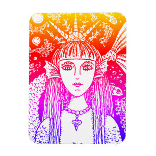 GOTHIC MERMAID, BLACK ZEE SIREN FANTASY WHIMSY MAG MAGNEET