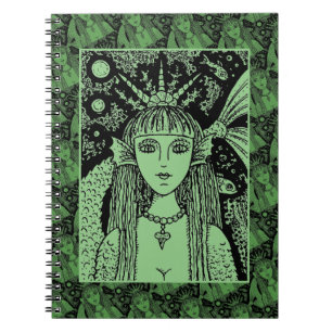 GOTHIC MERMAID, BLACK ZEE SIREN FANTASY WHIMSY NOTITIEBOEK