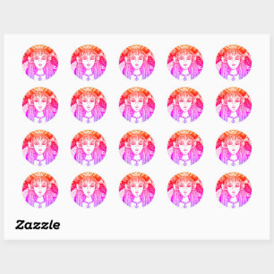 GOTHIC MERMAID, BLACK ZEE SIREN FANTASY WHIMSY RONDE STICKER