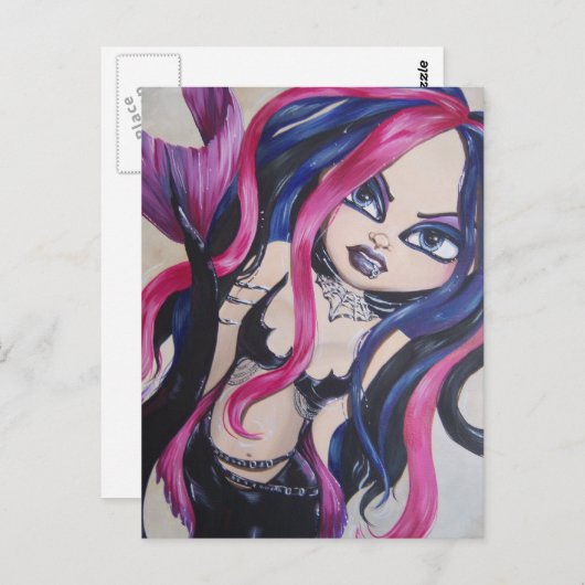 Gothic Mermaid Briefkaart (Voorkant / Achterkant)