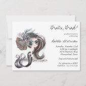 Gothic Mermaid | Cool Dark Rebel Afstuderen Invita Kaart (Voorkant)