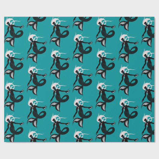 Gothic Mermaid Dark Fantasy Zee Creater Cadeaupapier (Vlak)