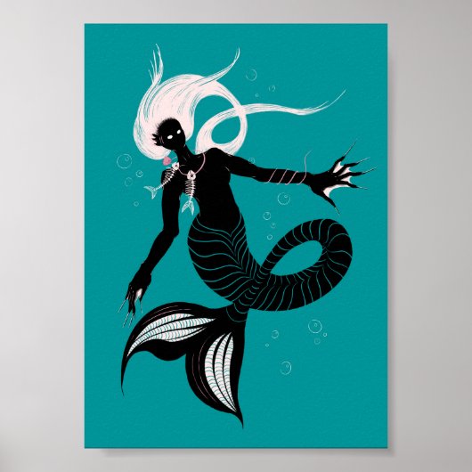 Gothic Mermaid Dark Fantasy Zee Creater Poster (Voorkant)