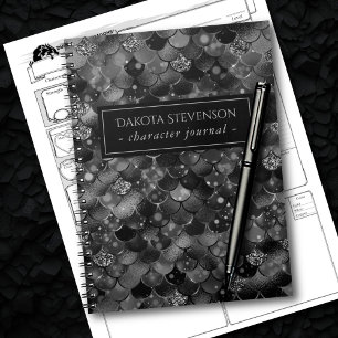 Gothic Mermaid   Donkere Gothic, Girly Black Scale Notitieboek