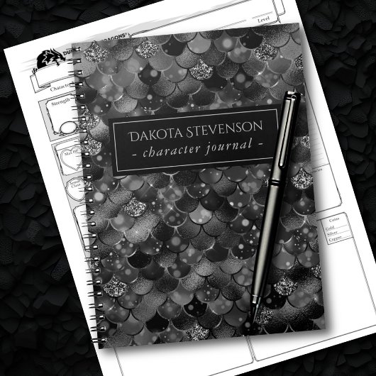 Gothic Mermaid | Donkere Gothic, Girly Black Scale Notitieboek