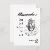 Gothic Mermaid Last Sail Veil Bachelorette Party Bedankkaart (Voorkant / Achterkant)