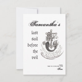 Gothic Mermaid Last Sail Veil Bachelorette Party Bedankkaart