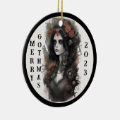 Gothic Merry Gothmas 2023 Keramisch Ornament (Rechts)