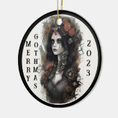Gothic Merry Gothmas 2023 Keramisch Ornament (Links)