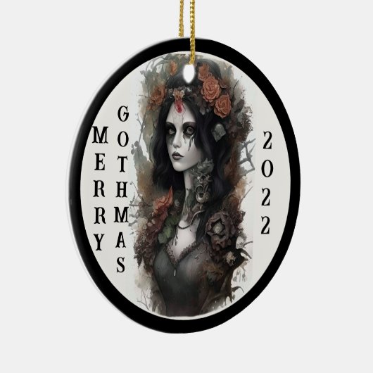 Gothic Merry Gothmas Keramisch Ornament (Rechts)