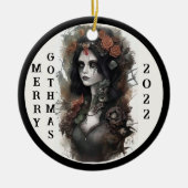 Gothic Merry Gothmas Keramisch Ornament (Voorkant)