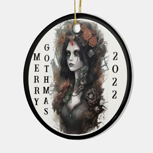 Gothic Merry Gothmas Keramisch Ornament (Links)