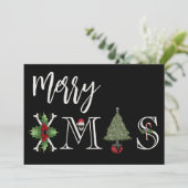 Gothic Merry Kerstmis XMAS Feestdagenkaart (Staand voorkant)
