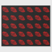 Gothic met glanzende rode hartritme cadeaupapier (Vlak)